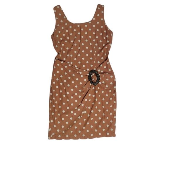 VINTAGE 60s dress California Cover polka dot peach sleeveless mini XS‎ - Picture 1 of 8